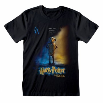 Krekls ar Īsām Piedurknēm Harry Potter Dobby Poster Melns Unisekss