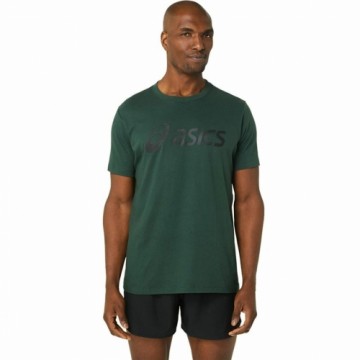 Vīriešu Krekls ar Īsām Piedurknēm Asics Big Logo Tumši zaļš
