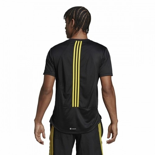 Vīriešu Krekls ar Īsām Piedurknēm Adidas Aeroready HIIT Back Melns image 2