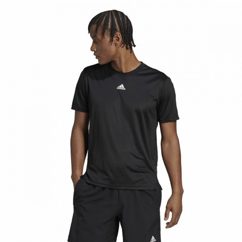 Vīriešu Krekls ar Īsām Piedurknēm Adidas Aeroready HIIT Back Melns image 5