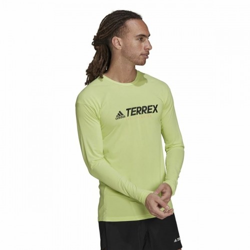Vīriešu Krekls ar Garām Piedurknēm Adidas Terrex Primeblue Trail Laima zaļa image 4