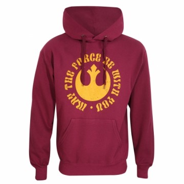Unisex Sporta Krekls ar Kapuci Star Wars May The Force Be With You Bordo