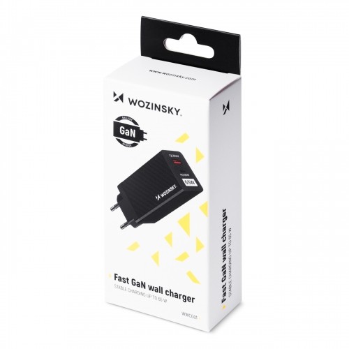 Wozinsky 65W GaN charger with USB ports, USB C supports QC 3.0 PD black (WWCG01) image 5