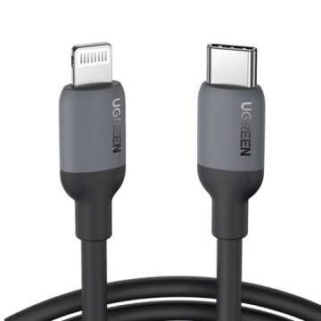 Ugreen USB Type C - Lightning kabelis (MFI sertifikāts) C94 chip 1m melns (US387 20304)