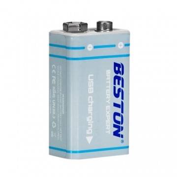 Beston Rechargeable 9V batterry with USB C, 1000mAh, Li-Ion