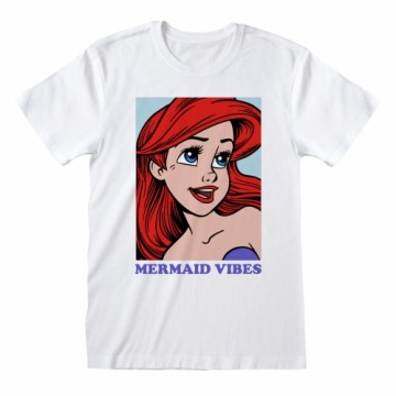 Krekls ar Īsām Piedurknēm The Little Mermaid Mermaid Vibes Balts Unisekss