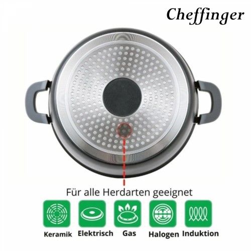 Cheffinger CF-DCS01: 6 Pieces Mable Coated Soup Pot Casserole Set - 20cm,24cm,28cm image 5