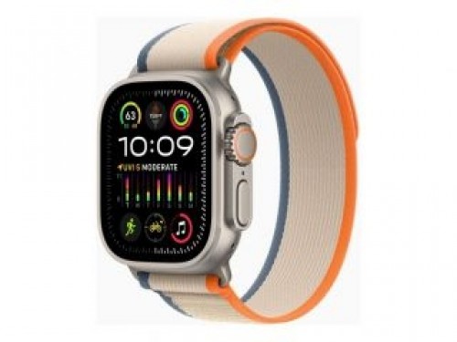 Apple  
         
       Watch Ultra 2 GPS + Cellular, 49mm Titanium Case with Orange/Beige Trail Loop - S/M image 1