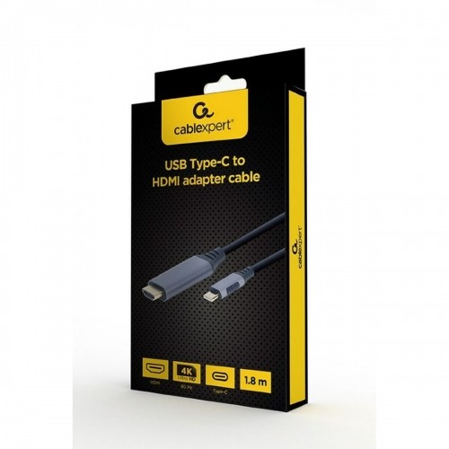 USB-C - HDMI kaapeli GEMBIRD CC-USB3C-HDMI-01-6 Melns Pelēks 1,8 m image 2