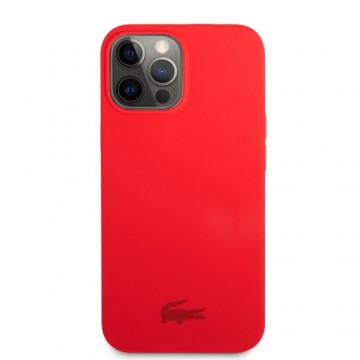 Lacoste Liquid Silicone Glossy Printing Logo Case for iPhone 13 Pro Red