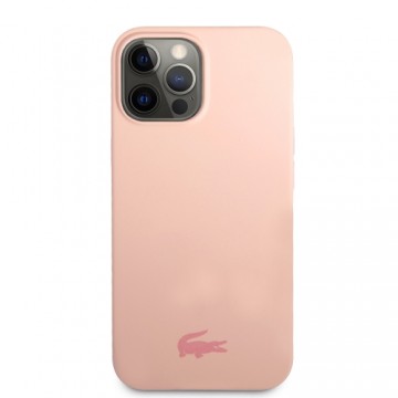 Lacoste Liquid Silicone Glossy Printing Logo Case for iPhone 13 Pro Pink