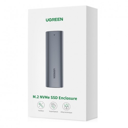 Ugreen external SSD drive M.2 housing case USB 3.2 Gen 2 (SuperSpeed USB 10 Gbps) + cable USB Type C 0,5m grey(CM400 10902) image 5