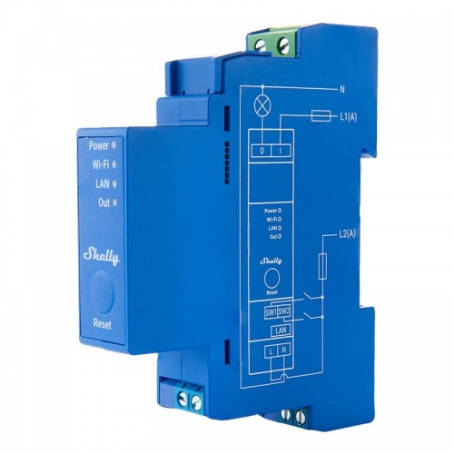 DIN Rail Smart Switch Shelly Pro 1 with dry contacts, 1 channe; image 3