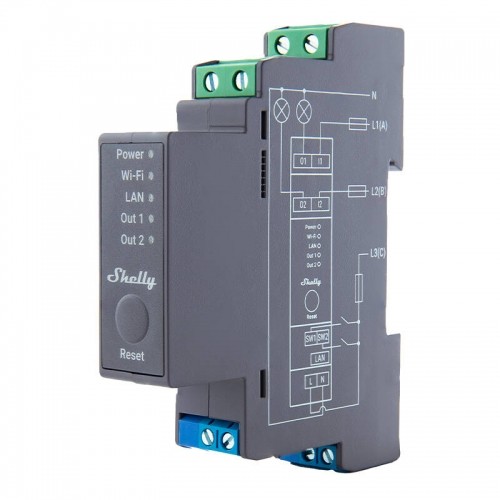 Dual-channel smart relay Shelly Pro 2 image 3