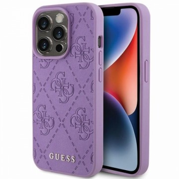 Guess GUHCP15XP4EPMU iPhone 15 Pro Max 6.7" fioletowy|light purple hardcase Leather 4G Stamped