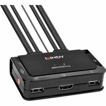 Lindy 2 Port Kabel KVM Switch, HDMI 4K60, USB 2.0 & Audio, KVM-Switch