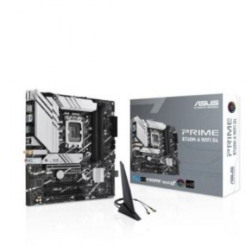 Asus  
         
       Mainboard||Intel B760 Express|LGA1700|Micro-ATX|Memory DDR4|Memory slots 4|3xPCI-Express 4.0 16x|2xM.2|2xHDMI|1xDisplayPort|4xUSB 2.0|2xUSB 3.2|1xPS/2|1xRJ45|3xAudio port|PRIMEB760M-AWIFID4