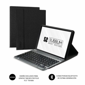 Чехол для планшета с клавиатурой Subblim KEYTAB PRO Чёрный Испанская Qwerty QWERTY