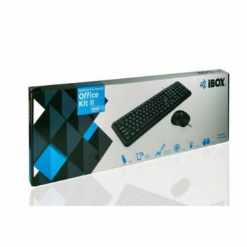 Клавиатура и мышь Ibox OFFICE KIT II Чёрный Монохромный Английский QWERTY Qwerty US
