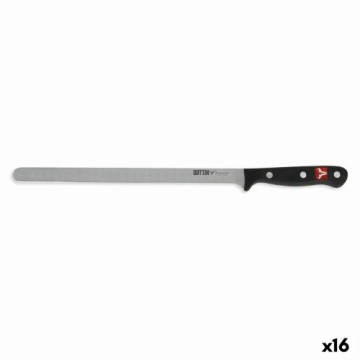 Нож для ветчины Quttin Sybarite Чёрный Серебристый 28 cm (16 штук)