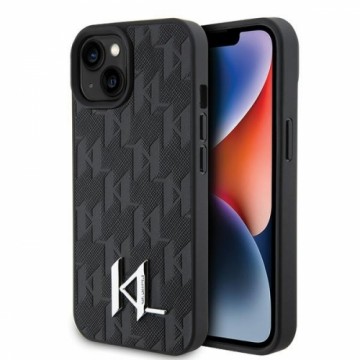 Karl Lagerfeld KLHCP15SPKLPKLK iPhone 15 6.1" czarny|black hardcase Leather Monogram Hot Stamp Metal Logo