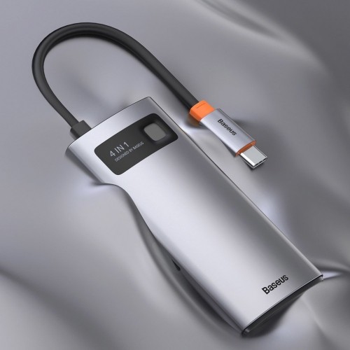 Baseus Metal Gleam 4in1 multifunctional HUB USB Type C - USB Type C Power Delivery 100 W | HDMI 4K 30 Hz | 1x USB 3.2 Gen 1 | 1x USB 2.0 (CAHUB-CY0G) image 4