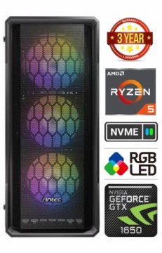 Mdata Gamer Ryzen 5 5600G 16GB 1TB SSD NVME 1TB HDD GTX 1650 Windows 10