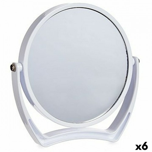 Berilo Palielināmais Spogulis Balts Stikls Plastmasa 19 x 18,7 x 2 cm (6 gb.) image 1
