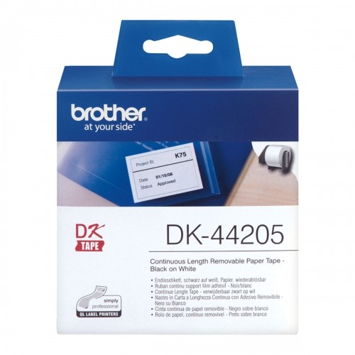 Printera birkas Brother DK-44205 62 mm x 30,48 m Melns/Balts (3 gb.) image 2