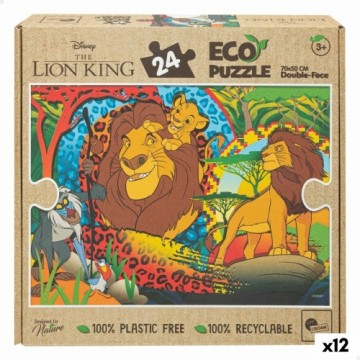 Puzle Bērniem The Lion King Abpusējs 24 Daudzums 70 x 1,5 x 50 cm (12 gb.)