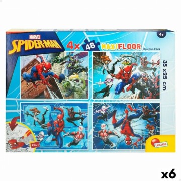 Детский паззл Spider-Man Двухстороннее 4 в 1 48 Предметы 35 x 1,5 x 25 cm (6 штук)