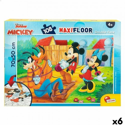 Детский паззл Mickey Mouse Двухстороннее 108 Предметы 70 x 1,5 x 50 cm (6 штук) image 1