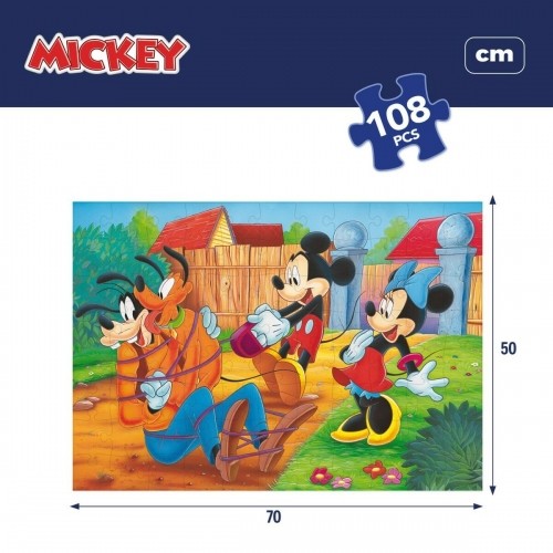 Детский паззл Mickey Mouse Двухстороннее 108 Предметы 70 x 1,5 x 50 cm (6 штук) image 3