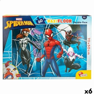 Puzle Bērniem Spider-Man Abpusējs 60 Daudzums 70 x 1,5 x 50 cm (6 gb.)