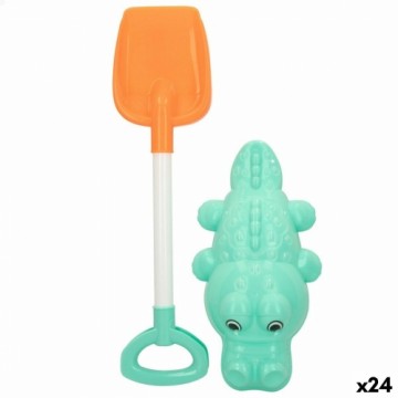 Pludmales rotaļu komplekts Colorbaby 2 Daudzums Krokodils Lāpsta polipropilēns (24 gb.)