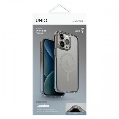 UNIQ etui Combat Duo iPhone 15 Pro Max 6.7" Magclick Charging niebiesko-szary|dusty blue-grey image 2