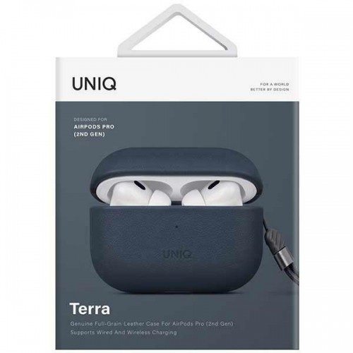 Uniq case Terra AirPods Pro 2 gen. Genuine Leather blue|space blue image 5