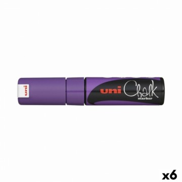 Šķidrie krīta marķieri Uni-Ball PWE-8K Violets (6 Daudzums) (6 gb.)