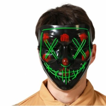 Bigbuy Carnival Maska Terrors LED Licht Zaļš