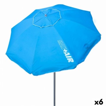 Пляжный зонт Aktive UV50 Ø 200 cm Zils Poliesters Alumīnijs 200 x 198,5 x 200 cm (6 gb.)