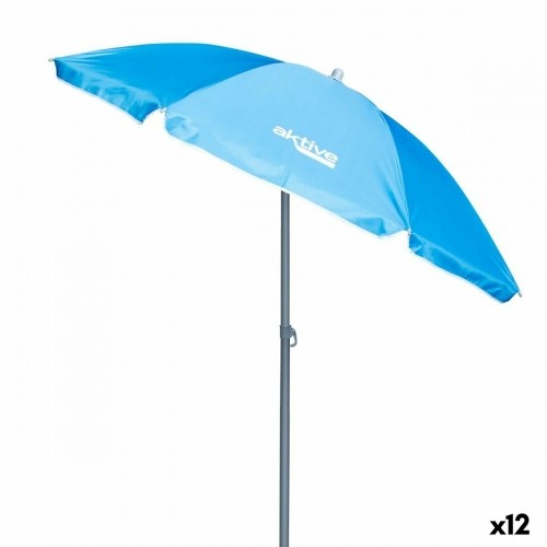 Пляжный зонт Aktive UV50 Ø 180 cm Zils Poliesters Alumīnijs 180 x 187,5 x 180 cm (12 gb.) image 1