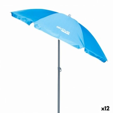 Пляжный зонт Aktive UV50 Ø 180 cm Zils Poliesters Alumīnijs 180 x 187,5 x 180 cm (12 gb.)