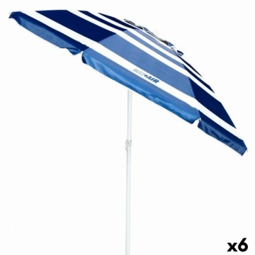 Пляжный зонт Aktive UV50 Ø 220 cm Poliesters Alumīnijs 220 x 214,5 x 220 cm (6 gb.)
