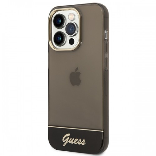 Guess PC|TPU Camera Outline Translucent Case for iPhone 14 Pro Max Black image 2