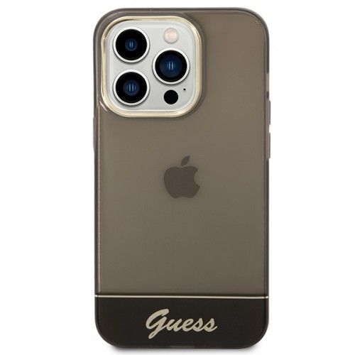 Guess PC|TPU Camera Outline Translucent Case for iPhone 14 Pro Max Black image 3