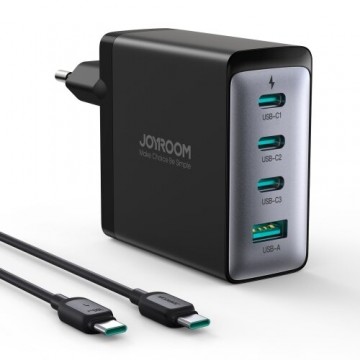 Joyroom JR-TCG04EU 100W GaN charger 3x USB-C USB-A + USB-C | USB-C cable 100W - black