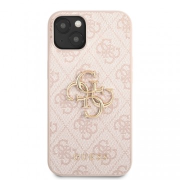 Guess PU 4G Metal Logo Case for iPhone 13 Pink