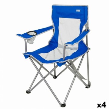 Saliekamais kempinga krēsls Aktive Zils Pelēks 46 x 82 x 46 cm (4 gb.)