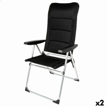 Pludmales krēsls Aktive Deluxe Locīšana Melns 49 x 123 x 67 cm (2 gb.)