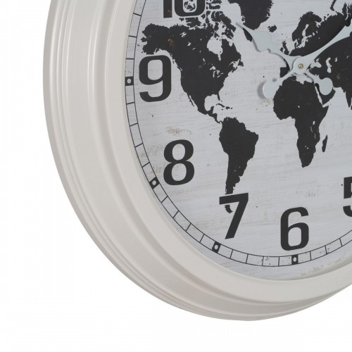 Bigbuy Home Sienas pulkstenis Pasaules Karte Balts Melns Dzelzs 70 x 70 x 6,5 cm image 4